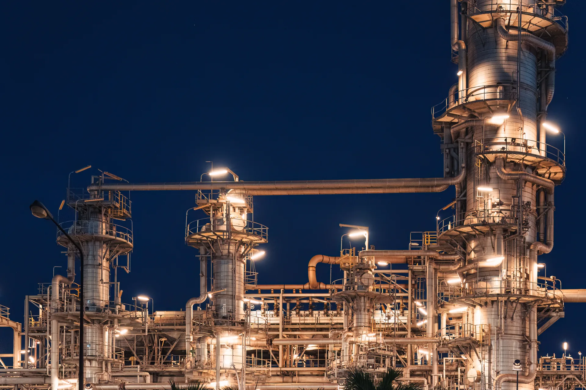Refinery at night